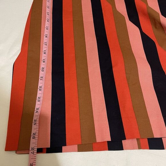 Ann Taylor Vertical Stripe Side Slit Pencil Skirt Midi Lined Business Work 4 - Picture 5 of 6